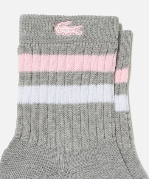 LACOSTE（ラコステ）の「ラインドアメリブウィメンズショートソックス（ソックス/靴下・レディース・グレー/ブルー/ブラック/ホワイト×ブラック/ホワイト×グリーン/アイボリー・24.0cm）」の11枚目の写真