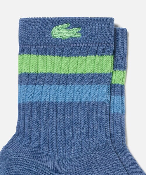 LACOSTE（ラコステ）の「ラインドアメリブウィメンズショートソックス（ソックス/靴下・レディース・グレー/ブルー/ブラック/ホワイト×ブラック/ホワイト×グリーン/アイボリー・24.0cm）」の13枚目の写真