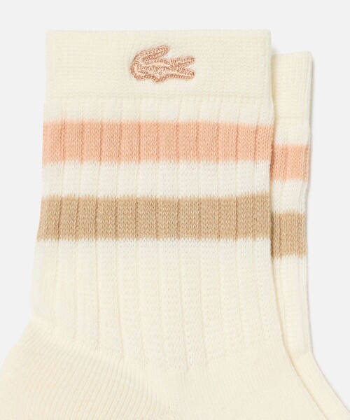 LACOSTE（ラコステ）の「ラインドアメリブウィメンズショートソックス（ソックス/靴下・レディース・グレー/ブルー/ブラック/ホワイト×ブラック/ホワイト×グリーン/アイボリー・24.0cm）」の14枚目の写真