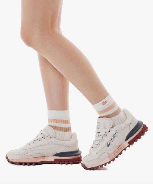 LACOSTE（ラコステ）の「ラインドアメリブウィメンズショートソックス（ソックス/靴下・レディース・グレー/ブルー/ブラック/ホワイト×ブラック/ホワイト×グリーン/アイボリー・24.0cm）」の15枚目の写真