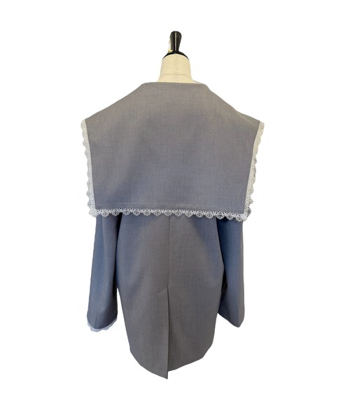 HONEY MI HONEY（ハニーミーハニー）の「big collar lace trimming jacket（テーラードジャケット・レディース・ベージュ/ブラック・FREE）」の10枚目の写真