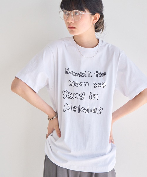 NOGLE（ノグル）の「【NOGLE/ノグル】ロゴプリントTEE（Tシャツ/カットソー・レディース・ライトグレー/ホワイト/チャコール/ダークブラウン・FREE）」の12枚目の写真