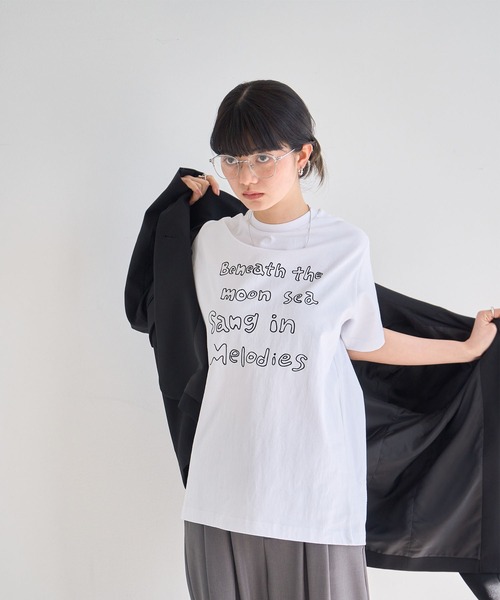 NOGLE（ノグル）の「【NOGLE/ノグル】ロゴプリントTEE（Tシャツ/カットソー・レディース・ライトグレー/ホワイト/チャコール/ダークブラウン・FREE）」の8枚目の写真