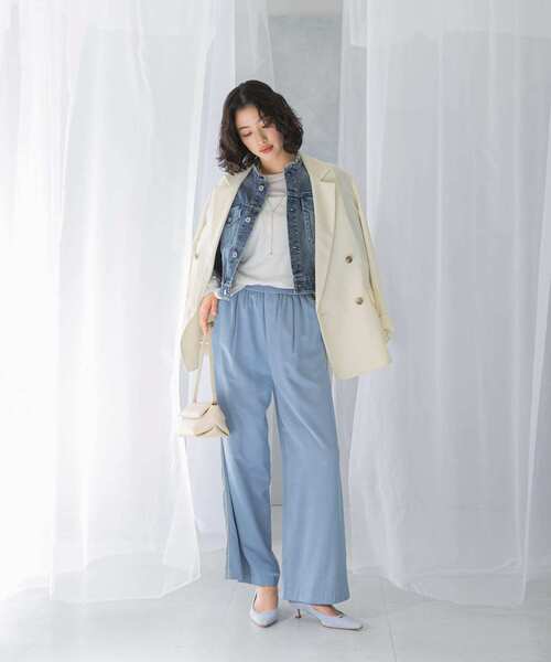 URBAN RESEARCH ROSSO WOMEN（アーバンリサーチ　ロッソ）の「イージーラインパンツ（その他パンツ・レディース・ブルー系その他/ライトベージュ・FREE）」の7枚目の写真