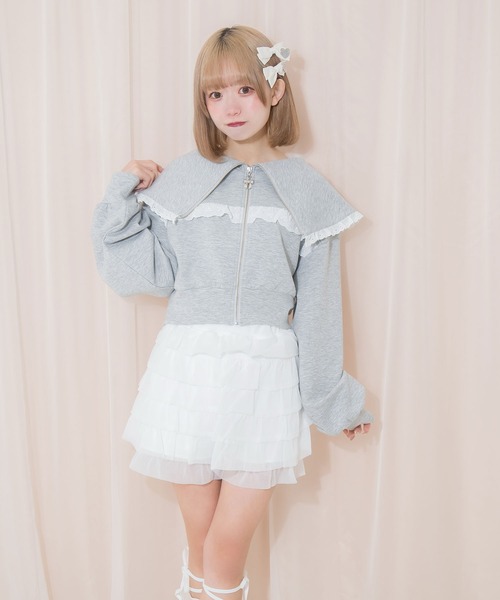 Honey Cinnamon(ハニーシナモン)の「チュールフリルパンツ(その他パンツ・レディース・ホワイト/ブラック・FREE)」の2枚目の写真