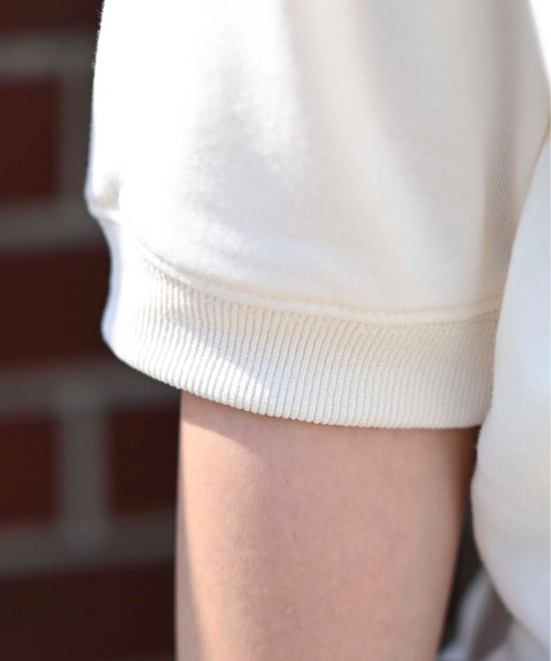 &HALF(アンドハーフ)の「ハーフスリーブスウェット(半袖スウェット)(Tシャツ/カットソー・レディース・アッシュグレー/ブラック/オフホワイト・FREE)」の15枚目の写真