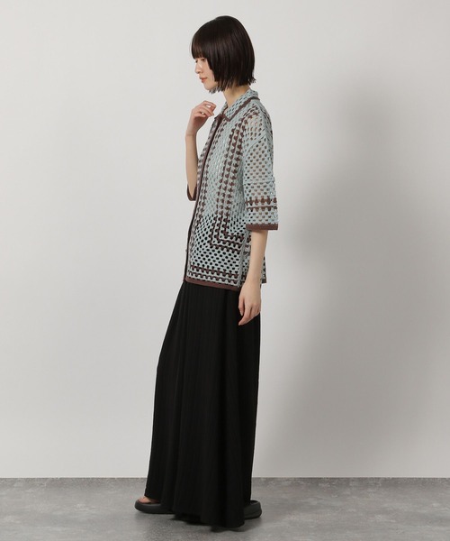 LAKOLE（ラコレ）の「かぎ針風シャツカーディガン6分袖 / 322602（カーディガン/ボレロ・レディース・ブルー/アイボリー/ブラック/ベージュ・FREE）」の17枚目の写真