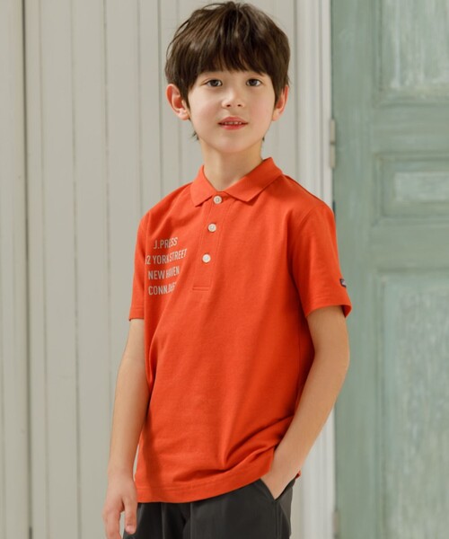 オレンジ ポロシャツ 半袖 スタンドカラー セール】【140-170cm】T/C ライト カノコ 半袖ポロシャツ（ポロシャツ