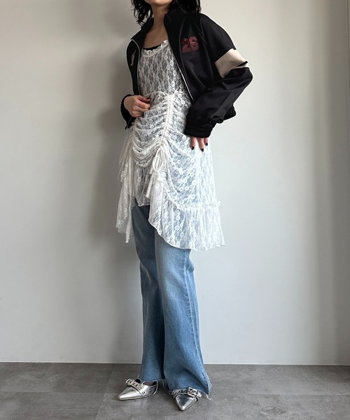 apres jour mignon(アプレジュールミニョン)の「ショート丈トラックジャケット【ZOZOTOWN限定アイテム 】(ブルゾン・レディース・ネイビー/ブラック/レッド・フリー/X-LARGE)」の19枚目の写真