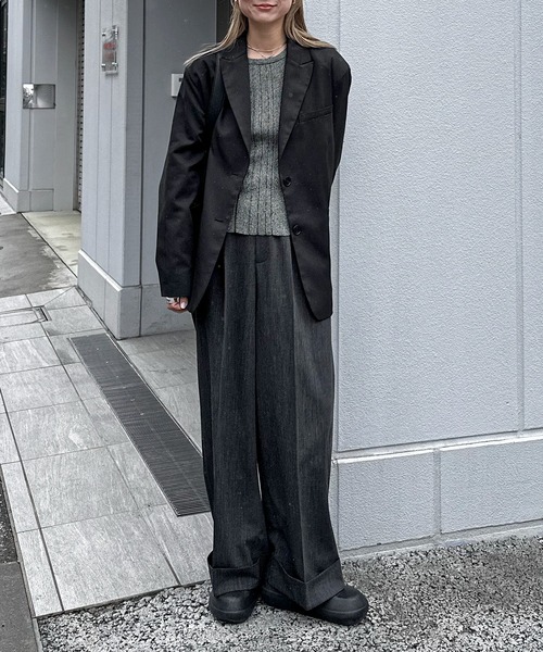 feepur(フェピュール)の「【ハンドウォッシャブル】マルチストライプアメスリニットタンク(タンクトップ・レディース・ブラック/アイボリー・MEDIUM)」の6枚目の写真