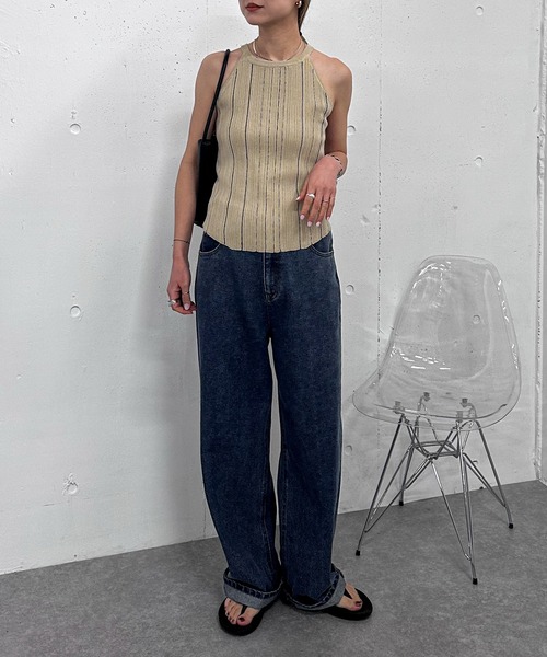 feepur(フェピュール)の「【ハンドウォッシャブル】マルチストライプアメスリニットタンク(タンクトップ・レディース・ブラック/アイボリー・MEDIUM)」の19枚目の写真