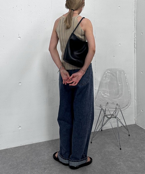 feepur(フェピュール)の「【ハンドウォッシャブル】マルチストライプアメスリニットタンク(タンクトップ・レディース・ブラック/アイボリー・MEDIUM)」の20枚目の写真