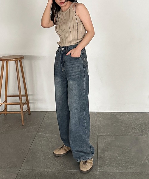 feepur(フェピュール)の「【ハンドウォッシャブル】マルチストライプアメスリニットタンク(タンクトップ・レディース・ブラック/アイボリー・MEDIUM)」の11枚目の写真