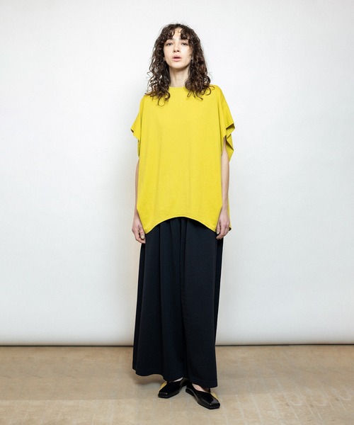 OSMOSIS(オズモーシス)の「サイドドレーププルオーバー(Tシャツ/カットソー・レディース・ライトグリーン/ライトベージュ/チャコール/パープル/ブラック・ONE SIZE)」の11枚目の写真