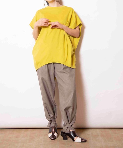 OSMOSIS(オズモーシス)の「サイドドレーププルオーバー(Tシャツ/カットソー・レディース・ライトグリーン/ライトベージュ/チャコール/パープル/ブラック・ONE SIZE)」の22枚目の写真
