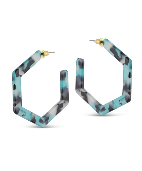 big metal london(ビッグメタルロンドン)の「【金属アレルギー対応】深紅6角形ピアス Scarlett Hexagon Resin Large Hoop Piasu(ピアス(両耳用)・レディース・パープル系その他/レッド系その他/ブルー系その他・FREE)」の5枚目の写真