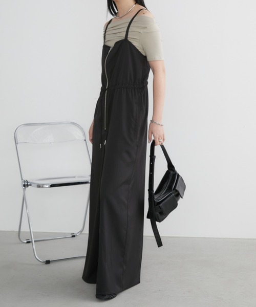 Aunt Marie's（アントマリーズ）の「フロントZIPオールインワン / 高身長向けサイズあり（つなぎ/オールインワン・レディース・グレー/ブラック・FREE/MT）」の15枚目の写真