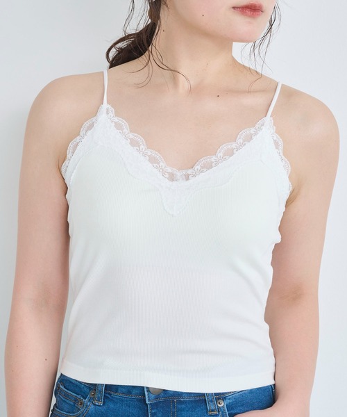 attiree(アティレー)の「【3種類】【フライス/リブ/レース】カップ付きキャミソール(キャミソール・レディース・ホワイト/グレー系2/ホワイト系2/ホワイト系1/ブラック/ブラック系2/グレー/ダークグレー/ブルー系1/ベージュ/グレー系1/ブラック系1・MEDIUM)」の4枚目の写真