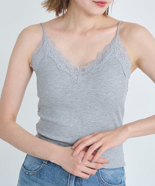attiree(アティレー)の「【3種類】【フライス/リブ/レース】カップ付きキャミソール(キャミソール・レディース・ホワイト/グレー系2/ホワイト系2/ホワイト系1/ブラック/ブラック系2/グレー/ダークグレー/ブルー系1/ベージュ/グレー系1/ブラック系1・MEDIUM)」の11枚目の写真