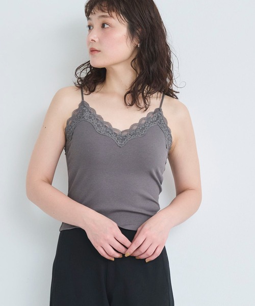 attiree(アティレー)の「【3種類】【フライス/リブ/レース】カップ付きキャミソール(キャミソール・レディース・ホワイト/グレー系2/ホワイト系2/ホワイト系1/ブラック/ブラック系2/グレー/ダークグレー/ブルー系1/ベージュ/グレー系1/ブラック系1・MEDIUM)」の9枚目の写真
