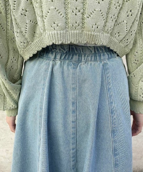 F i.n.t（フィント）の「レースアップアシメヘムデニムスカート/ fint　フィント（デニムスカート・レディース・ライトブルー/ブラック・FREE）」の7枚目の写真