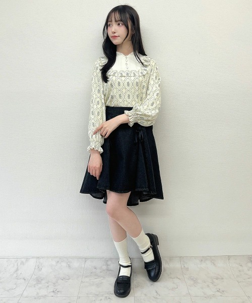 F i.n.t（フィント）の「レースアップアシメヘムデニムスカート/ fint　フィント（デニムスカート・レディース・ライトブルー/ブラック・FREE）」の9枚目の写真