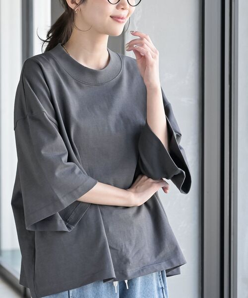 rps(アールピーエス)の「ヘビーウエイトワイドT(Tシャツ/カットソー・レディース・レッド/ブラック/チャコールグレー/オフホワイト/アイボリー・フリー)」の2枚目の写真