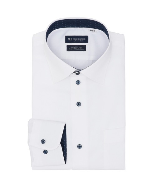TOKYO SHIRTS(トウキョウシャツ)の「超形態安定ノーアイロン ワイド 長袖ビジネスワイシャツ(ビジネスシャツ・メンズ・ホワイト・首回り39cm-裄丈80cm/首回り39cm-裄丈84cm/首回り41cm-裄丈82cm/首回り41cm-裄丈86cm/首回り42cm-裄丈82cm/首回り42cm-裄丈86cm/首回り43cm-裄丈86cm/首回り37cm-裄丈80cm/首回り43cm-裄丈82cm)」の1枚目の写真