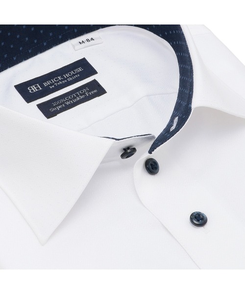 TOKYO SHIRTS(トウキョウシャツ)の「超形態安定ノーアイロン ワイド 長袖ビジネスワイシャツ(ビジネスシャツ・メンズ・ホワイト・首回り39cm-裄丈80cm/首回り39cm-裄丈84cm/首回り41cm-裄丈82cm/首回り41cm-裄丈86cm/首回り42cm-裄丈82cm/首回り42cm-裄丈86cm/首回り43cm-裄丈86cm/首回り37cm-裄丈80cm/首回り43cm-裄丈82cm)」の5枚目の写真