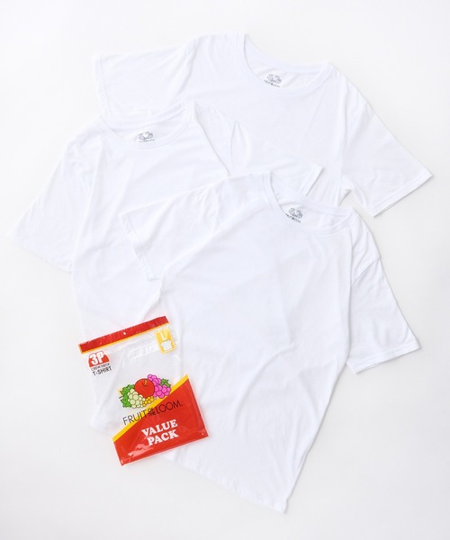 FRUIT OF THE LOOM(フルーツオブザルーム)の「【FRUIT OF THE LOOM】3P 天竺Tシャツ 14665800(Tシャツ/カットソー・メンズ・ホワイト/ブラック・M/L/XL)」の1枚目の写真