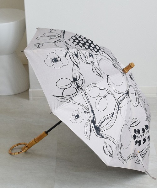 kuovi×utatane アラビアパラティッシ柄 折りたたみ日傘スモークピンク kuovi×utatane アラビアパラティッシ柄 折りたたみ日傘スモーク