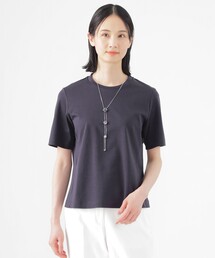 【ウォッシャブル】コンパクトコットンポンチクルーネックカットソー