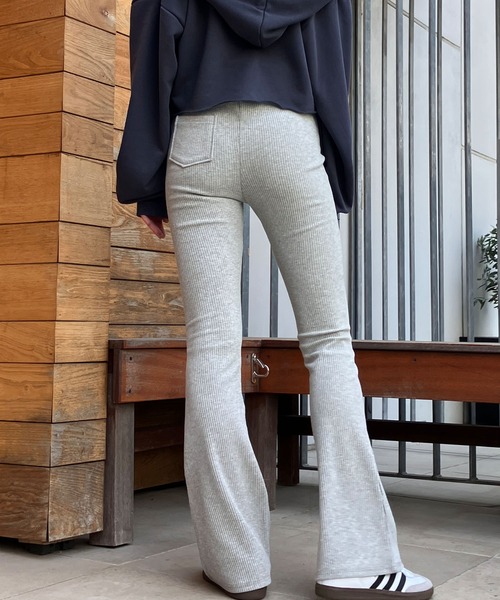meJane（ミージェーン）の「リブフレア レギンスパンツ（その他パンツ・レディース・グレー/ブラック・M/L）」の19枚目の写真
