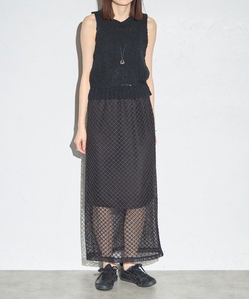 leimn（レイムン）の「メッシュスカート（スカート・レディース・ホワイト/ブラック・FREE）」の10枚目の写真