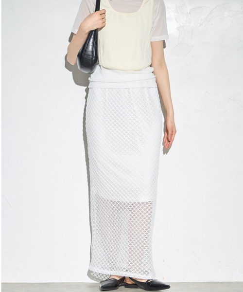 leimn（レイムン）の「メッシュスカート（スカート・レディース・ホワイト/ブラック・FREE）」の13枚目の写真