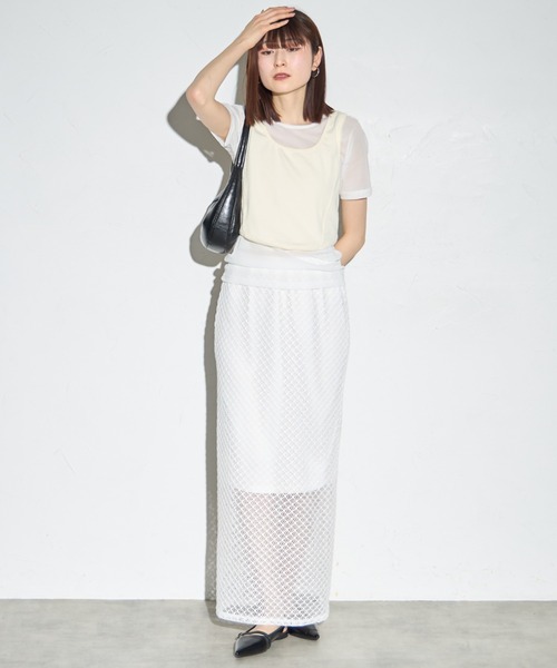 leimn（レイムン）の「メッシュスカート（スカート・レディース・ホワイト/ブラック・FREE）」の16枚目の写真