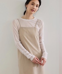 ROPE' | 【WEB・一部店舗限定】ストレッチシアー＆レースカットソー/洗える(Tシャツ/カットソー)