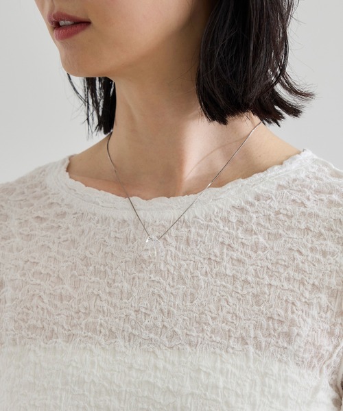 ROPE'（ロペ）の「【WEB・一部店舗限定】ストレッチシアー＆レースカットソー/洗える（Tシャツ/カットソー・レディース・ブラック系その他/ブラック/ホワイト系その他/ホワイト・FREE）」の20枚目の写真