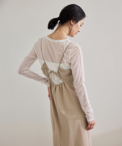 ROPE'（ロペ）の「【WEB・一部店舗限定】ストレッチシアー＆レースカットソー/洗える（Tシャツ/カットソー・レディース・ブラック系その他/ブラック/ホワイト系その他/ホワイト・FREE）」の15枚目の写真