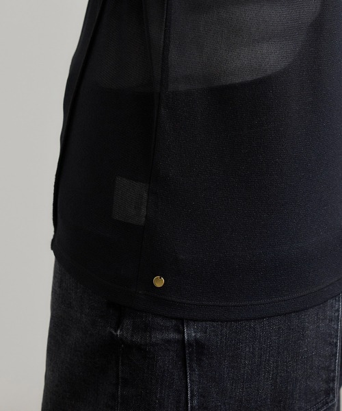 ROPE'（ロペ）の「【WEB・一部店舗限定】ストレッチシアー＆レースカットソー/洗える（Tシャツ/カットソー・レディース・ブラック系その他/ブラック/ホワイト系その他/ホワイト・FREE）」の5枚目の写真