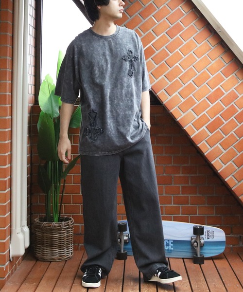 セール】グランジワッペン刺繍Tシャツ（Tシャツ/カットソー