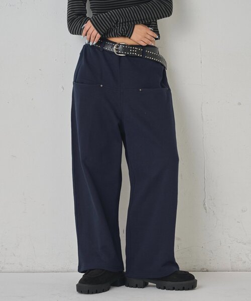 WHO'S WHO gallery（フーズフーギャラリー）の「【低身長・高身長対応】スラッシュポケットスウェットイージーパンツ（スウェットパンツ・レディース・グレー/ブラック/ブラック系その他/ダークブラウン/ライトグレー/カーキ/ネイビー/ブラック系その他2/ブラウン系その他・MEDIUM/SMALL/X-SMALL）」の9枚目の写真