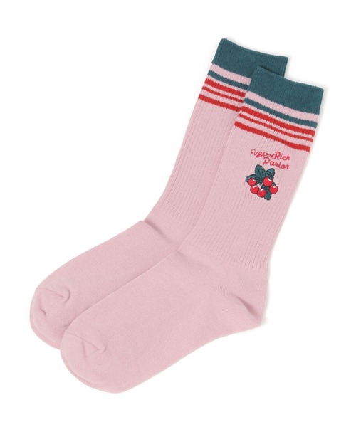 niko and...（ニコアンド）の「【FIZZ&RICH PARLOR】刺繍ソックス（ソックス/靴下・レディース・ピンク/オレンジ・FREE）」の2枚目の写真