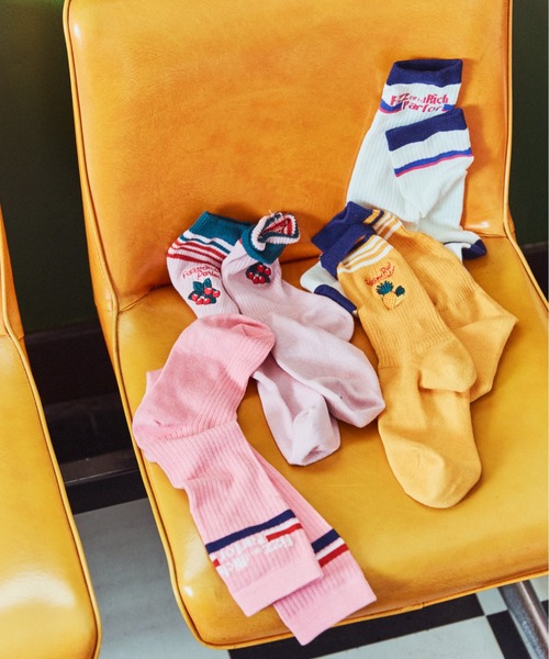 niko and...（ニコアンド）の「【FIZZ&RICH PARLOR】刺繍ソックス（ソックス/靴下・レディース・ピンク/オレンジ・FREE）」の10枚目の写真