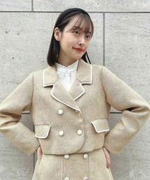 【セットアップ対応】パイピングツイードジャケット/ fint フィント