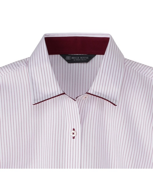 TOKYO SHIRTS（トウキョウシャツ）の「形態安定ノーアイロン レギュラー 7分袖ビジネスワイシャツ（ビジネスシャツ・レディース・エンジ・S/M/L/LL/XL）」の4枚目の写真
