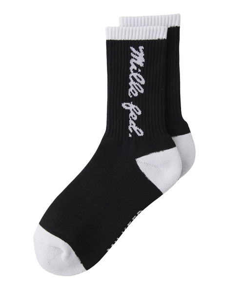 MILKFED.(ミルクフェド)の「ICING LOGO SOCKS(ソックス/靴下・レディース・ホワイト/ブラック/ライトブルー・ONE SIZE)」の2枚目の写真