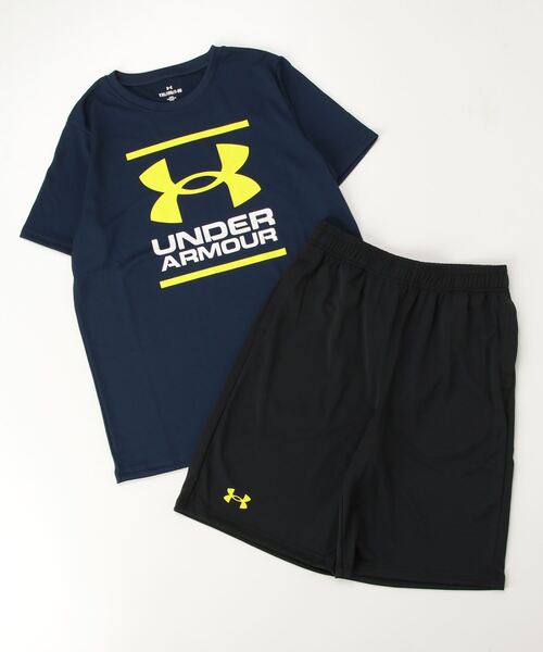 UNDER ARMOUR(アンダーアーマー)の「UAテック ショートスリーブ Tシャツ アンド ショーツ セット(トレーニング/キッズ)(Tシャツ/カットソー・キッズ・ネイビー・140cm/160cm/150cm)」の2枚目の写真