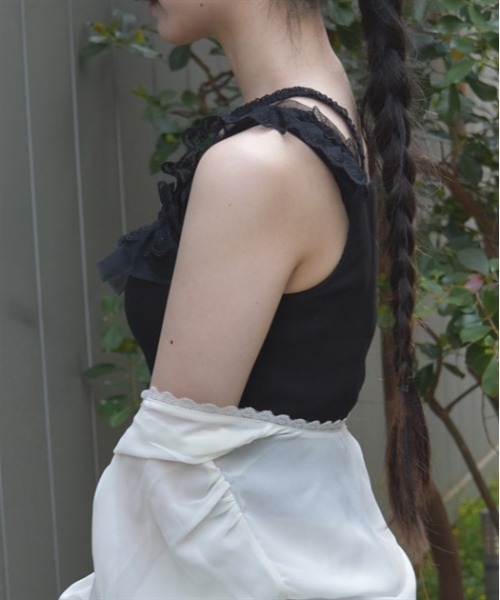 axes femme（アクシーズファム）の「カップ付きストラップタンク（タンクトップ・レディース・ブラック/キナリ・LARGE/MEDIUM）」の19枚目の写真