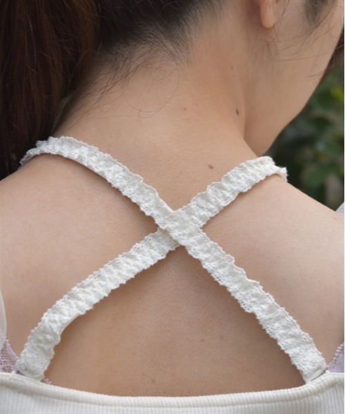 axes femme（アクシーズファム）の「カップ付きストラップタンク（タンクトップ・レディース・ブラック/キナリ・LARGE/MEDIUM）」の17枚目の写真